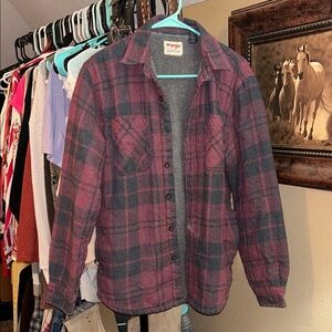 Wrangler Red and Gray Checkered Shirt Jacket